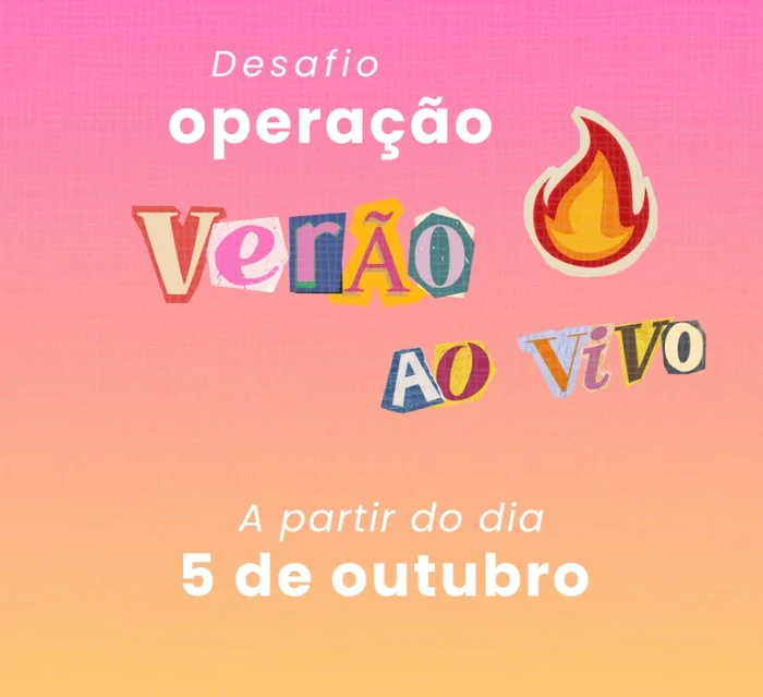 Desafio Operação Verão ao vivo do ACFIT2, a partir de 5 de outubro